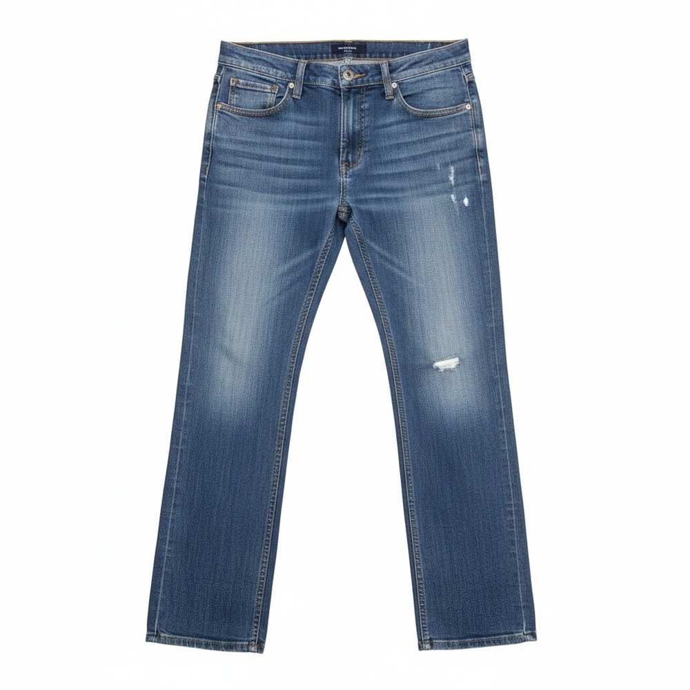 PD&C Men's Jeans 33x30 Distressed Blue Denim Straight Leg Pants Actual‎ 33x29